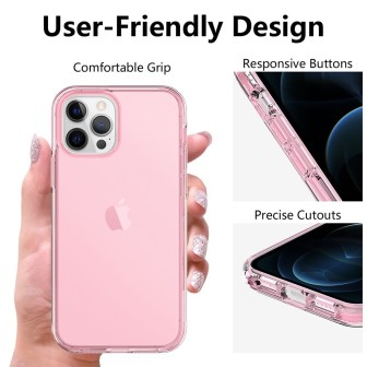 iPhone 12 Pro Max Slim Shockproof Clear Case Cover - Pink | Australia