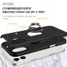 iPhone 16 Plus Shockproof with Ring Holder Stand Case Cover - Pink