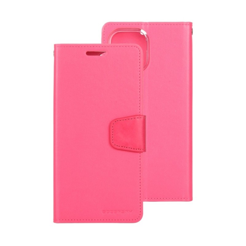 iPhone 13 Pro Leather Wallet Flip Diary Case Cover - Hot Pink