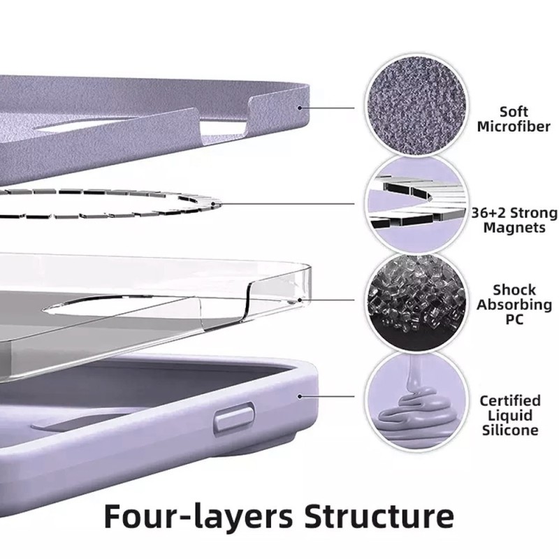 iPhone 14 Pro Max MagSafe Compatible Liquid Silicone Case Cover - Purp
