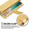 iPhone 12 Pro Max Leather Wallet Flip Diary Case Cover - Gold