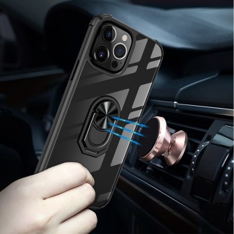 iPhone 13 Pro Shockproof with Ring Holder Stand Case Cover - Blue