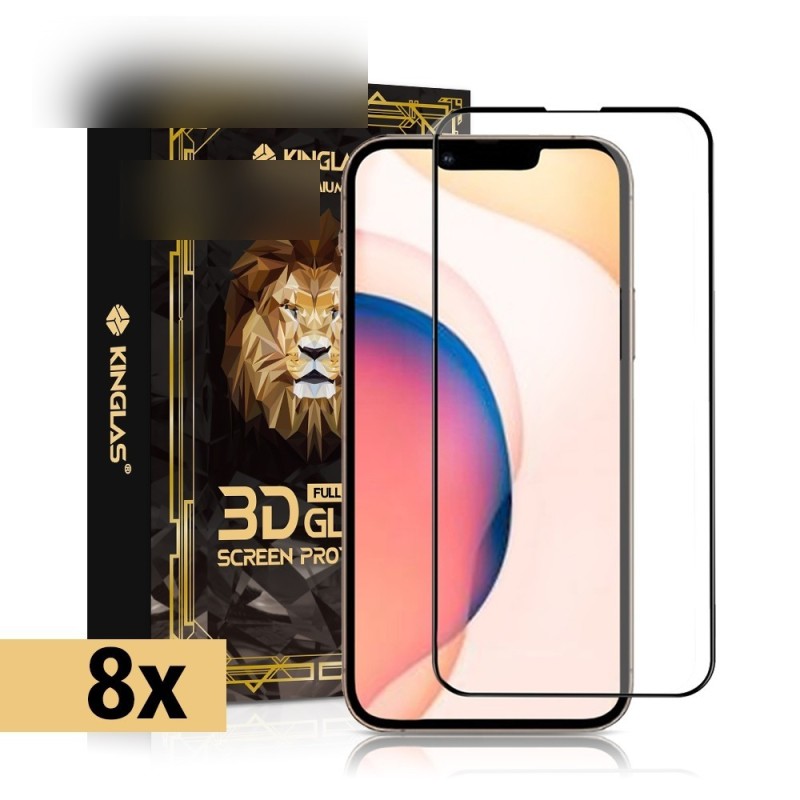 iPhone 14 Pro Full Coverage Tempered Glass Screen Protector - 8 Pack