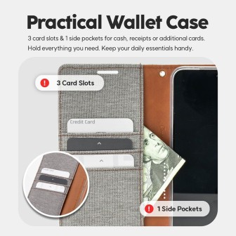 iPhone 13 Pro Leather Wallet Flip Diary Case Cover - Black | Australia