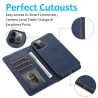 iPhone 12 Pro Max Leather Wallet Flip Diary Case Cover - Blue