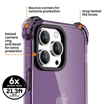 iPhone 15 Pro Bounce Impact Slim Shockproof Clear Case Cover - Clear Y