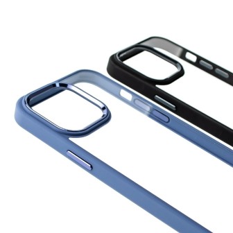 iPhone 13 Pro Clear with Metal Camera Frame Case Cover - Purple