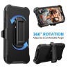iPhone 16 Pro Max Rugged Armor Belt Clip Holster Case Cover - Black