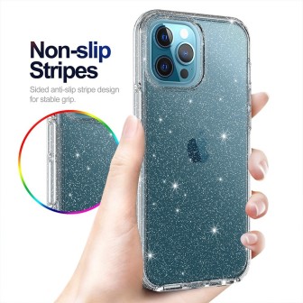 iPhone 13 Pro Slim Shockproof Clear Case Cover - Shiny Clear