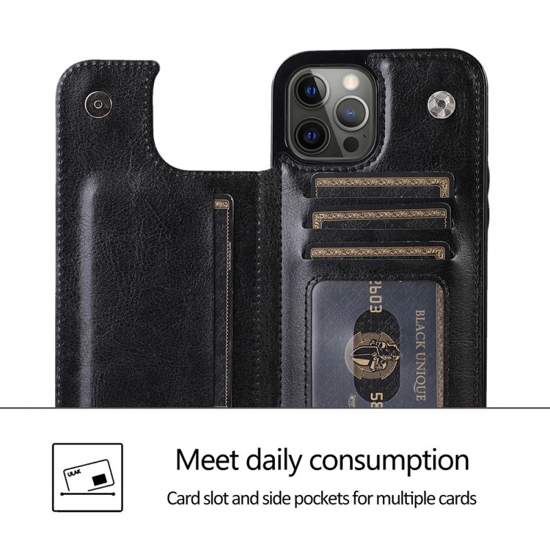 iPhone 15 Pro Leather Wallet Flip Diary Case Cover - Blue | Australia