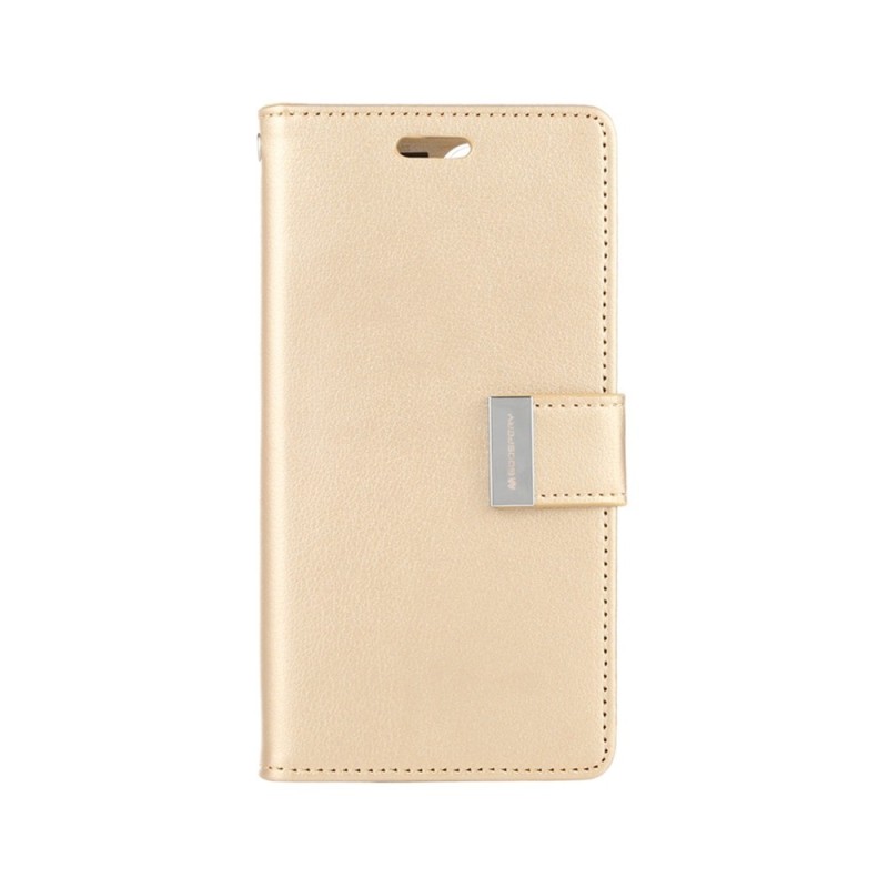 iPhone 15 Pro Leather Wallet Flip Diary Case Cover - Gold | Australia