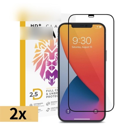 iPhone 12 / 12 Pro Full Coverage Tempered Glass Screen Protector - 2 P
