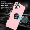 iPhone 16 Shockproof with Ring Holder Stand Case Cover - Black