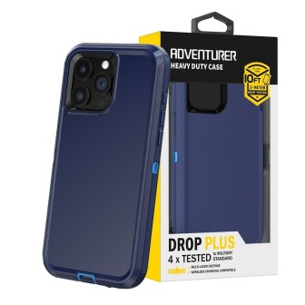 iPhone 15 Pro Rugged Armor Belt Clip Holster Case Cover - Black