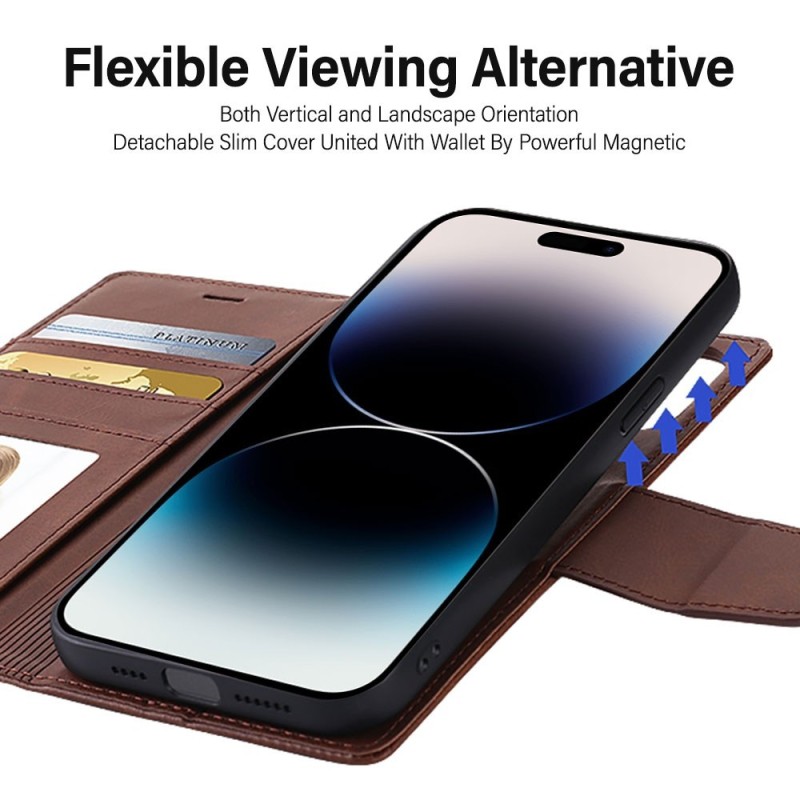 iPhone 15 Pro 2-in-1 Detachable Magnetic Flip Leather Wallet Case Cove