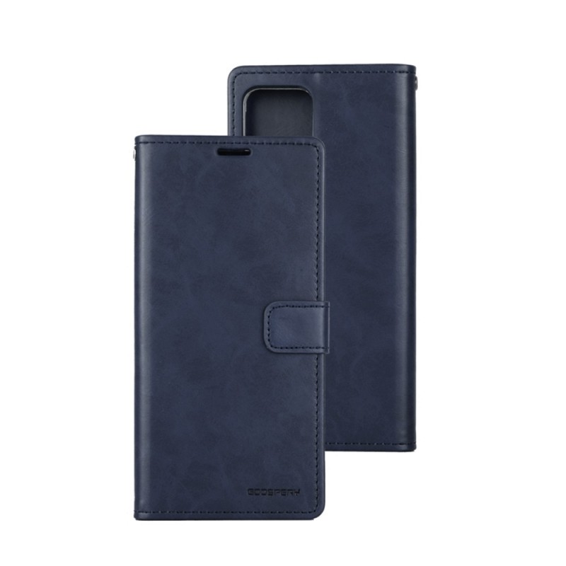 iPhone 12 Pro Leather Wallet Flip Diary Case Cover - Navy | Australia