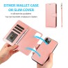 iPhone 13 Pro Leather Wallet Flip Diary Case Cover - Rose Gold