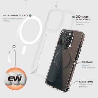 iPhone 15 Pro Ultimate Impact Clear Case Cover - Clear White