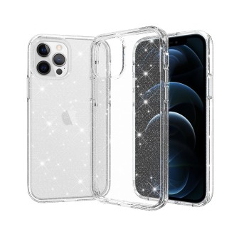 iPhone 12 Pro Glitter Clear Shockproof Case Cover - Transparent