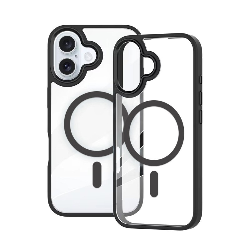iPhone 16 Clear with Metal Camera Frame Case Cover - Grey | Australia