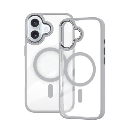 iPhone 16 Clear with Metal Camera Frame Case Cover - White | Australia