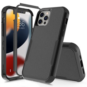 iPhone 13 Pro Max Heavy-Duty Armor Shockproof Case Cover - Black
