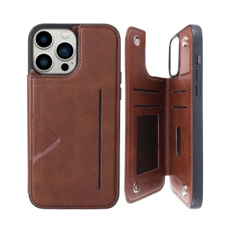 iPhone 14 Pro Leather Wallet Flip Diary Case Cover - Rose Gold