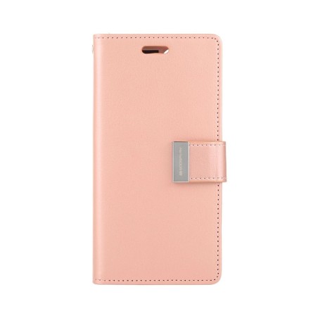 iPhone 12 Pro Leather Wallet Flip Diary Case Cover - Rose Gold