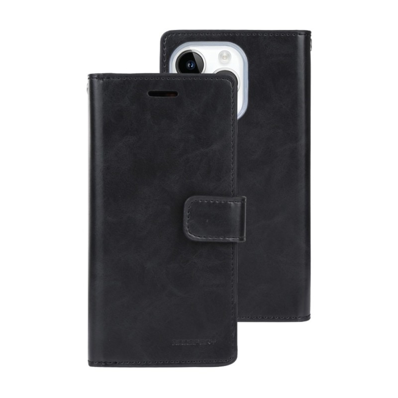 iPhone 12 / 12 Pro Leather Wallet Flip Diary Case Cover - Black