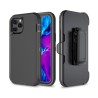 iPhone 12 Pro Rugged Armor Belt Clip Holster Case Cover - Black