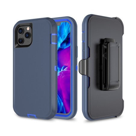 iPhone 12 Pro Rugged Armor Belt Clip Holster Case Cover - Navy