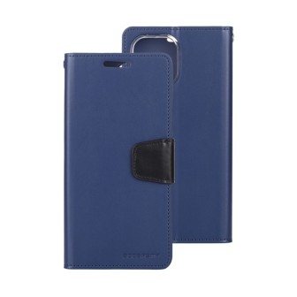 iPhone 13 Leather Wallet Flip Diary Case Cover - Navy | Australia
