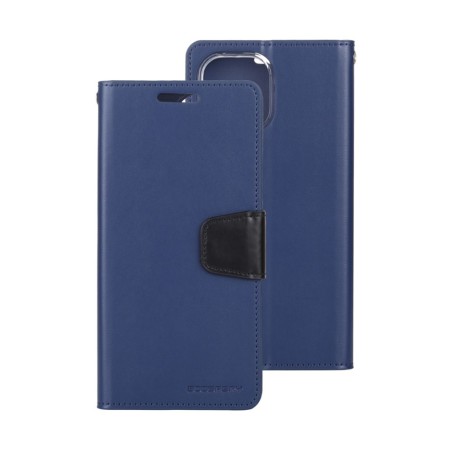 iPhone 13 Leather Wallet Flip Diary Case Cover - Navy | Australia