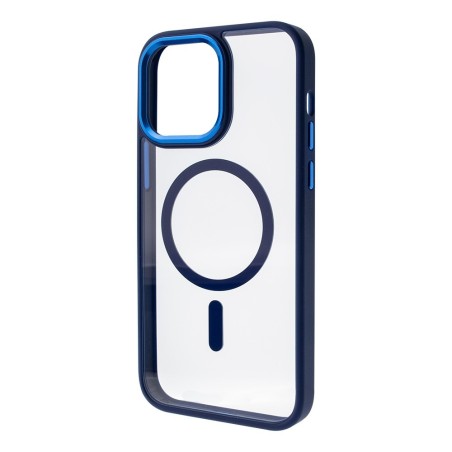 iPhone 14 Pro Clear with Metal Camera Frame Case Cover - Blue