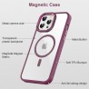 iPhone 12 / 12 Pro Clear with Metal Camera Frame Case Cover - Pink