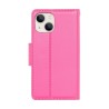 iPhone 15 Plus Leather Wallet Flip Diary Case Cover - Hot Pink
