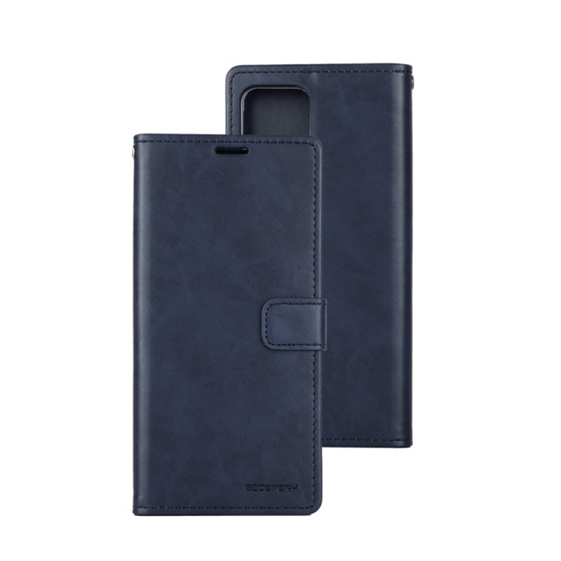 iPhone 13 Leather Wallet Flip Diary Case Cover - Navy | Australia