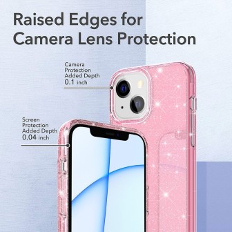 iPhone 13 Glitter Clear Shockproof Case Cover - Clear Pink | Australia