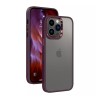 iPhone 14 Plus Clear with Metal Camera Frame Case Cover - Wine