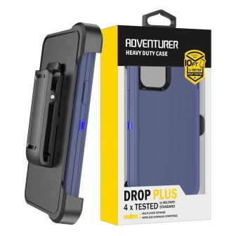 iPhone 14 Plus / 15 Plus Rugged Armor Belt Clip Holster Case Cover - R