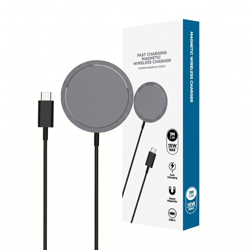 Magnetic Wireless Charging Cable - 15W Fast Charging, with MagSafe Technology &