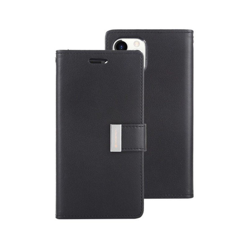 iPhone 13 Leather Wallet Flip Diary Case Cover - Black | Australia