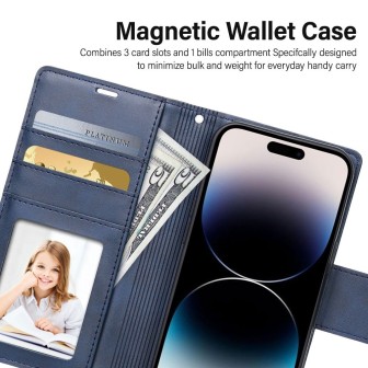 iPhone 15 Plus 2-in-1 Detachable Magnetic Flip Leather Wallet Case Cov