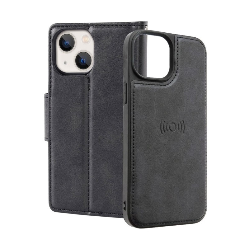 iPhone 13 / 14 / 15 2-in-1 Detachable Magnetic Flip Leather Wallet Cas