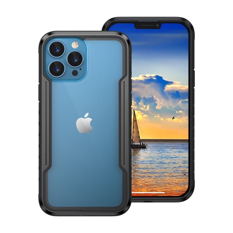 iPhone 13 / 14 Heavy-Duty Armor Shockproof Case Cover - Black