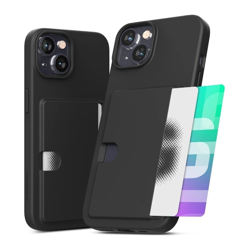 iPhone 14 Card Holder with 2 Card Slots Case Cover - Black | Australia