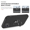 iPhone 12 Shockproof with Ring Holder Stand Case Cover - Red