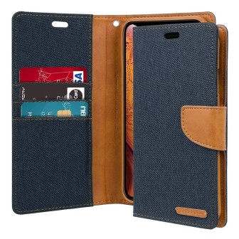 iPhone XR Leather Wallet Flip Diary Case Cover - Navy | Free Shipping AU