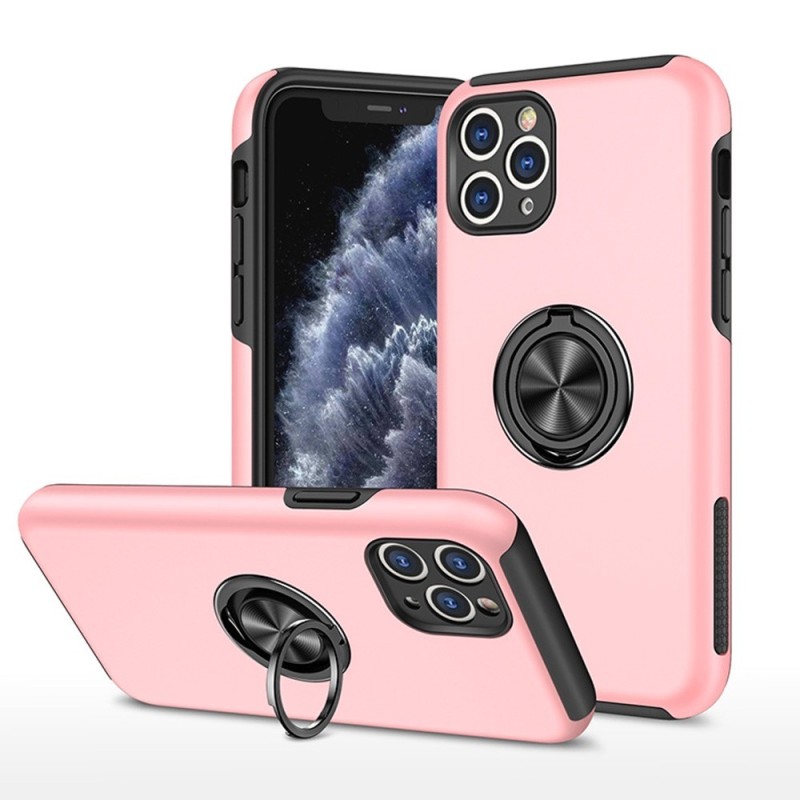iPhone 11 Pro Max Shockproof with Ring Holder Stand Case Cover - Pink