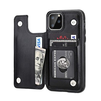 iPhone 11 Pro Max Leather Wallet Flip Diary Case Cover - Black